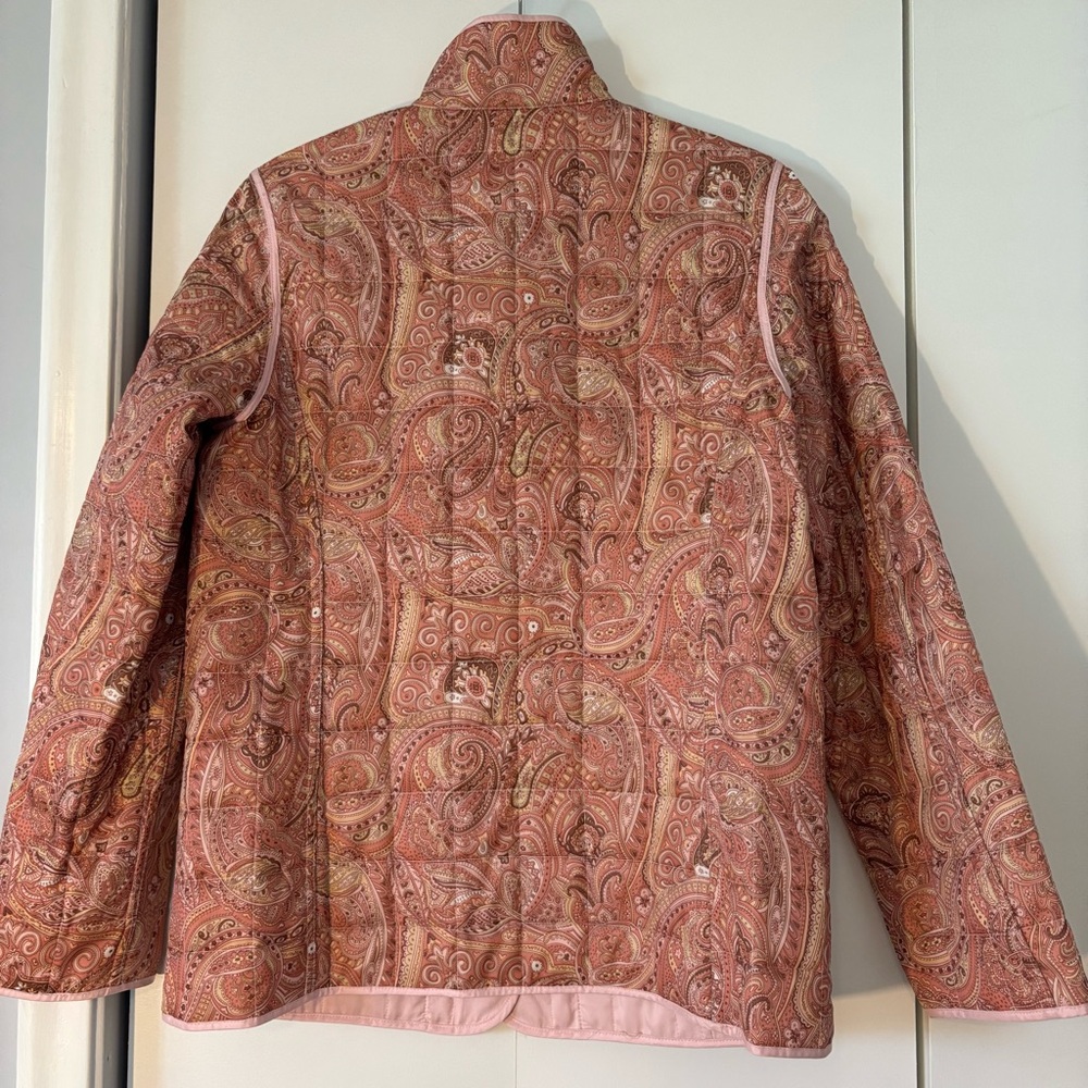 Liz Claiborne Women’s Small Reversible Quilted Jacket Pink Paisley - Picture 3 of 8